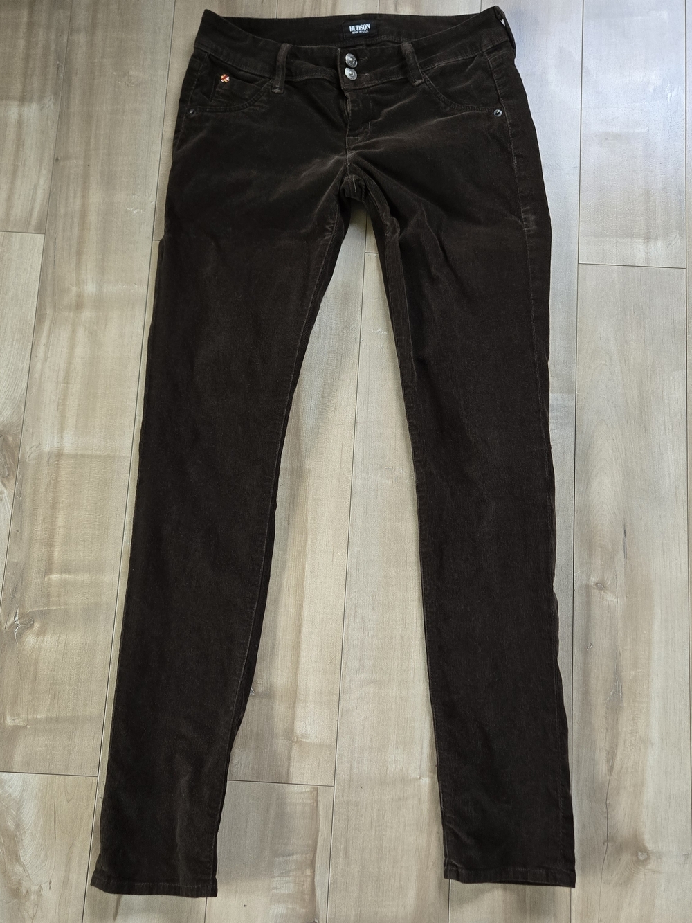 Hudson Jeans Brown Corduroy Skinny Pants Flap Pocket Sz 26